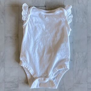 Gap White Eyelet Flutter Sleeve Bodysuit for Baby Girls